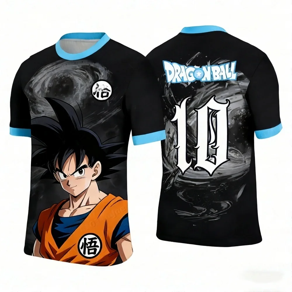 Anime Dragon Ball Majin Buu bedrucktes Fußballtrikot für Herren, atmungsaktives, schnelltrocknendes T-Shirt mit kurzen Ärmeln, passende Familienkleidung. – Detail 6