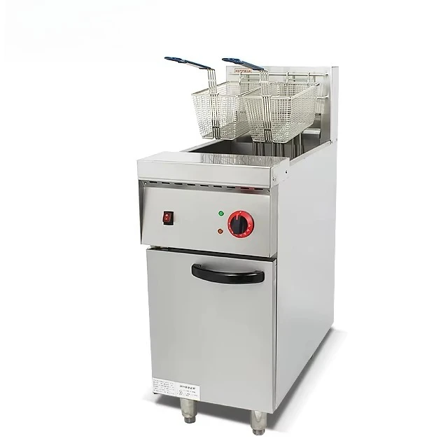 Commercial Electric Big Capacity Deep Fryer Restaurant Double Tanks Standing Deep Frying Machine