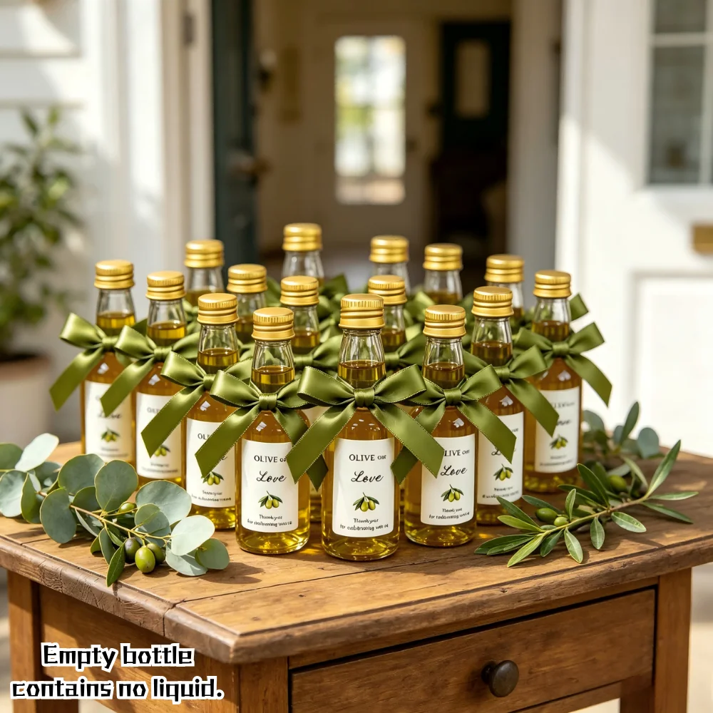 Kit de 50 Mini Botellas de Plástico Vacías, Nuevas Decoraciones para Mesa de Fiesta en Casa, Recuerdo para Invitados de Boda y Bautizo, Elegante Regalo de Agradecimiento