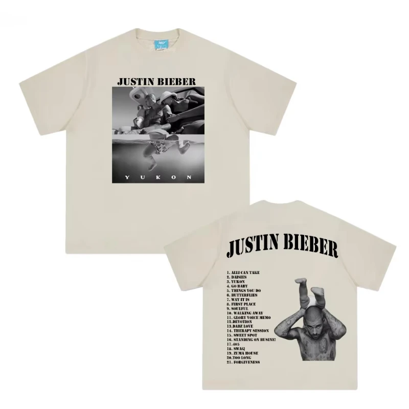 جاستن بيبر يوكون تي شيرت الرجال الصيف لعبة تي شيرت Harajuku عالية الجودة القطن تي شيرت القطن موضة عادية قصيرة الأكمام #5
