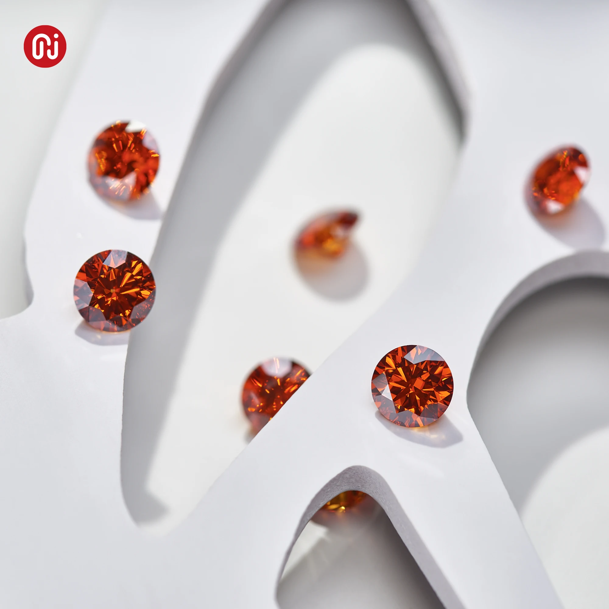 GIGAJEWE Moissanite NovaColor Sunset Yellow Color Round  VVS1 Premium Gems Loose Diamond Test Passed Gemstone For Jewelry Making