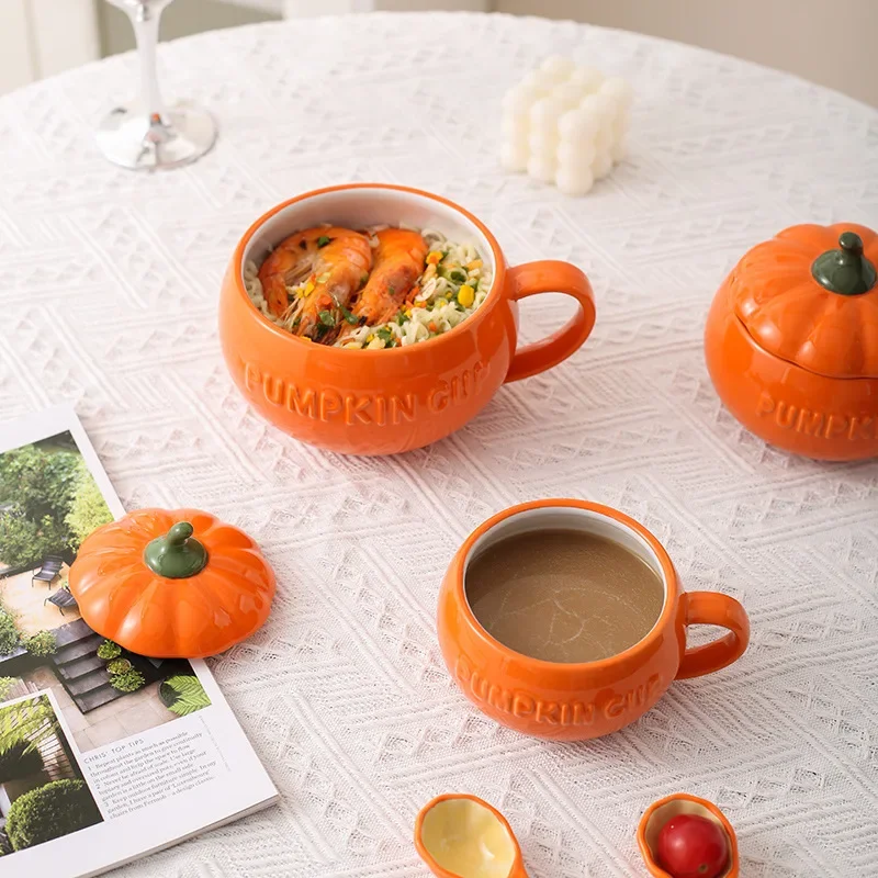 

Creative ceramic pumpkin cup mug creative home breakfast oat tea milk coffee cup