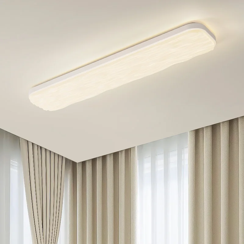 Corridor Light Aisle Ceiling Lights Wood Color Cream Wind Eye Protection Lamp New Simple One-word Long Balcony Walnut Light