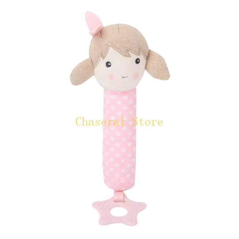 E7ce Safe Infant Teether Soft Plux Handsbells