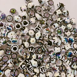 New Arrival Black White Beading Spacer Clear Mix Beads Milky Kiss Mixed Drawing Handmade Beads DIY Charms for Bracelet