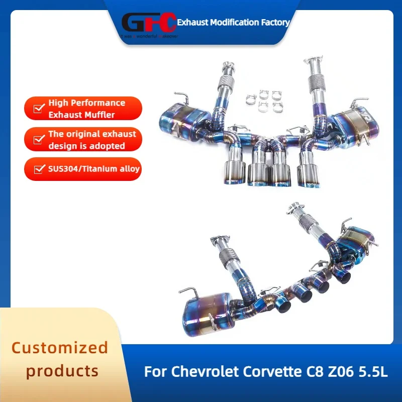 

GFC Valvetronic Exhaust Pipe for Chevrolet Corvette C8 Z06 5.5L High-Performance Titanium Alloy Valve Exhaust Muffler System