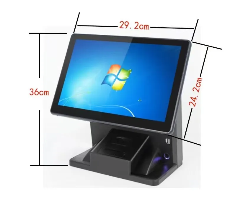 رخيصة Win 10 / Android google SERVER 15.4 بوصة نقطة البيع شاشة تعمل باللمس آلة الخروج، مطعم أنظمة POS #5