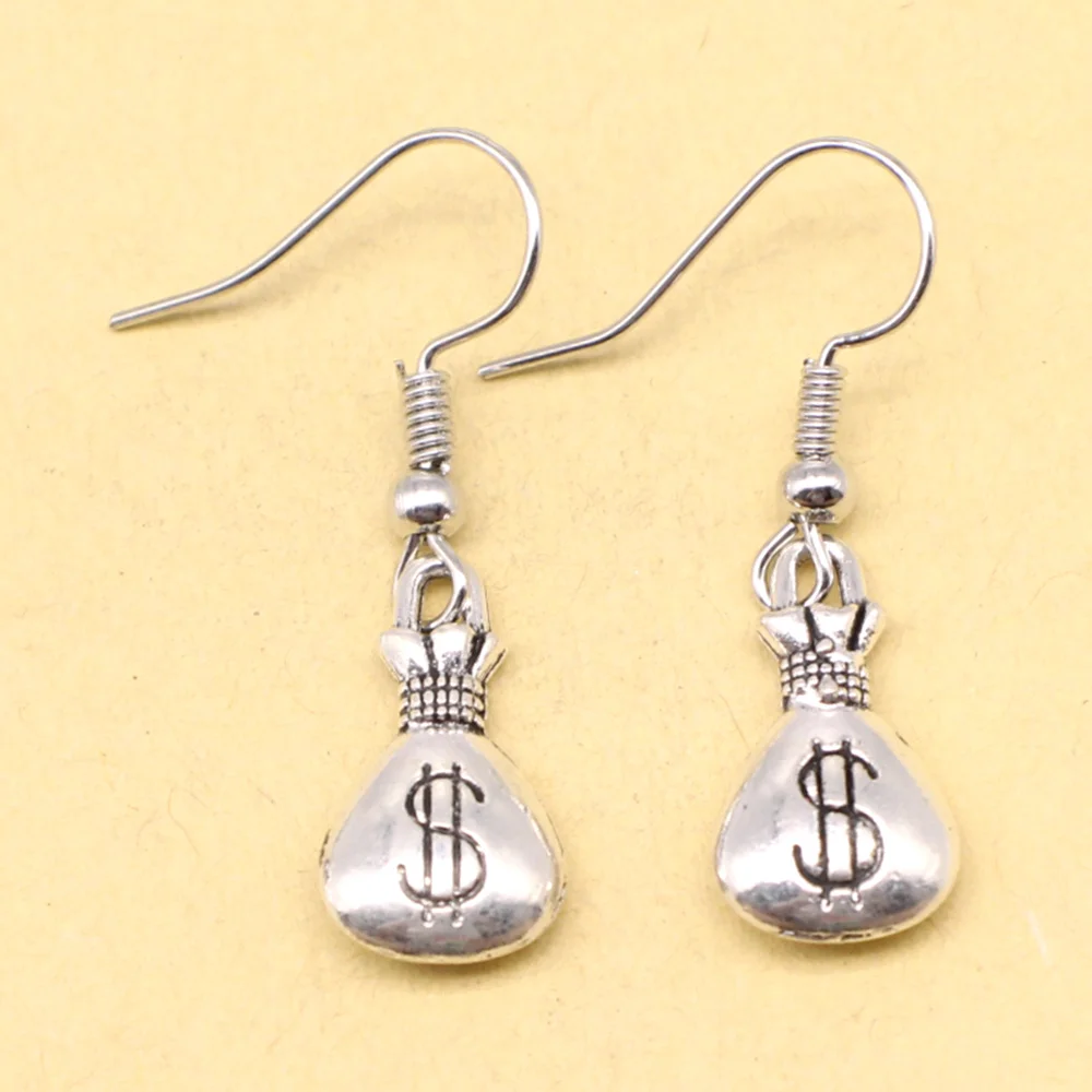 1 Pair Money Bag Charm Earrings Body Jewelry 10x17mm