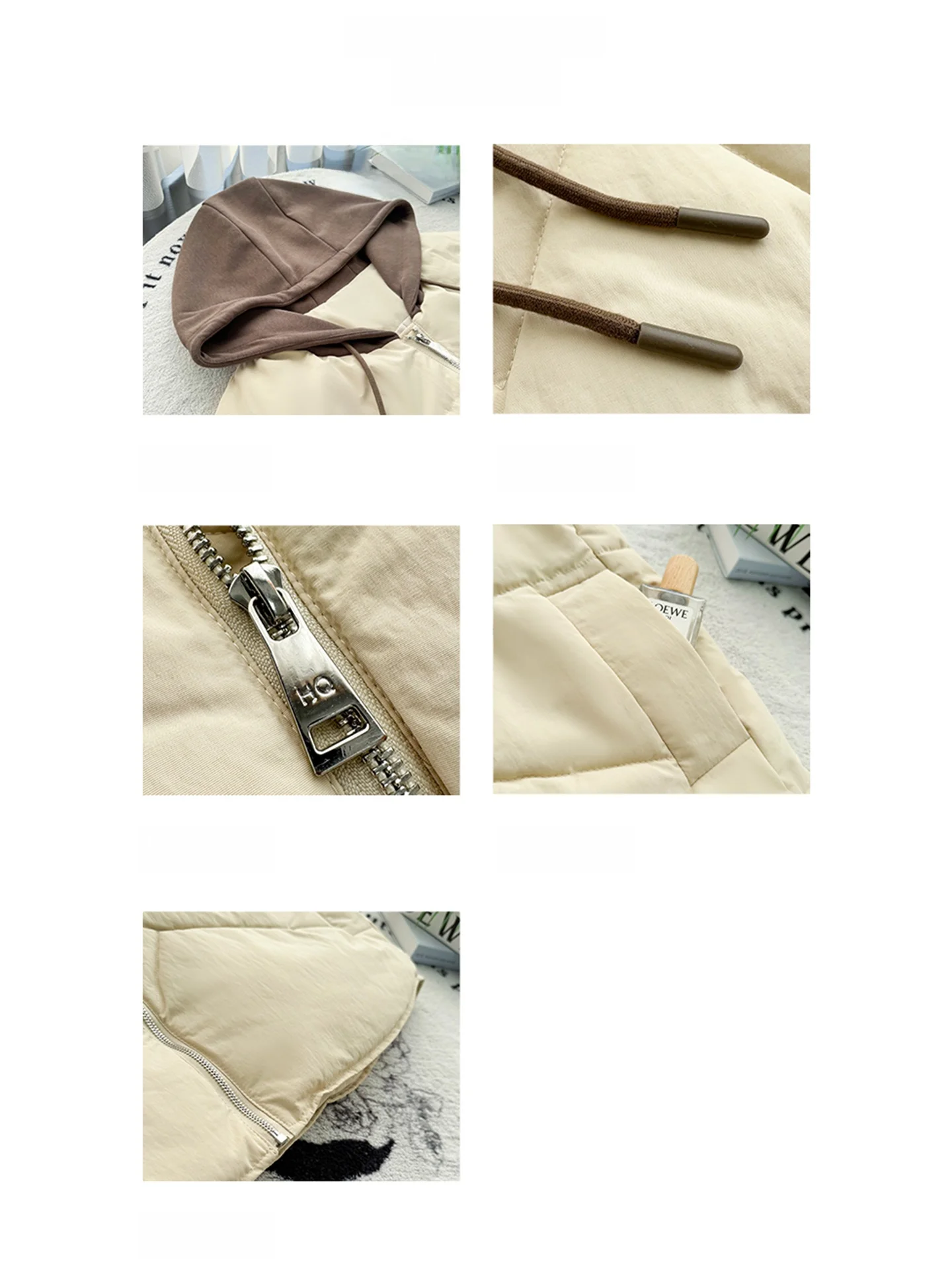 Übergröße Damen Baumwollweste U8285 Lässige Vielseitige Große Schwester Mode Schlankmachende Kurze Oberbekleidung für Herbst Winter