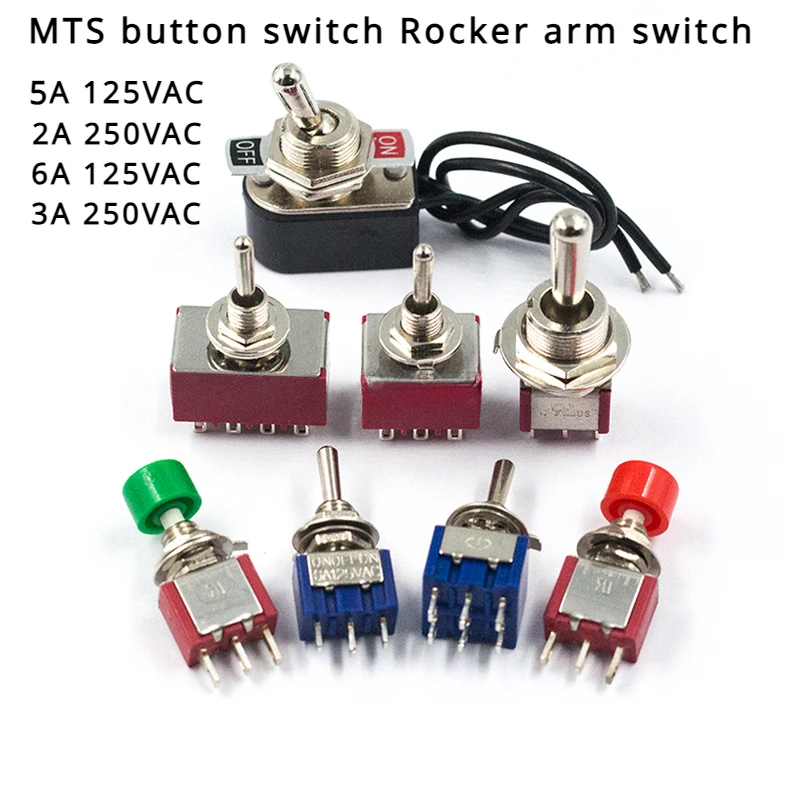 

1/5/10Pcs/lot Toggle Switch SPDT DPDT Rocker Switch MTS 5A 6A 125VAC Self-Reset 2A 250VAC 3PIN 6PIN ON-ON ON-OFF-ON Starting