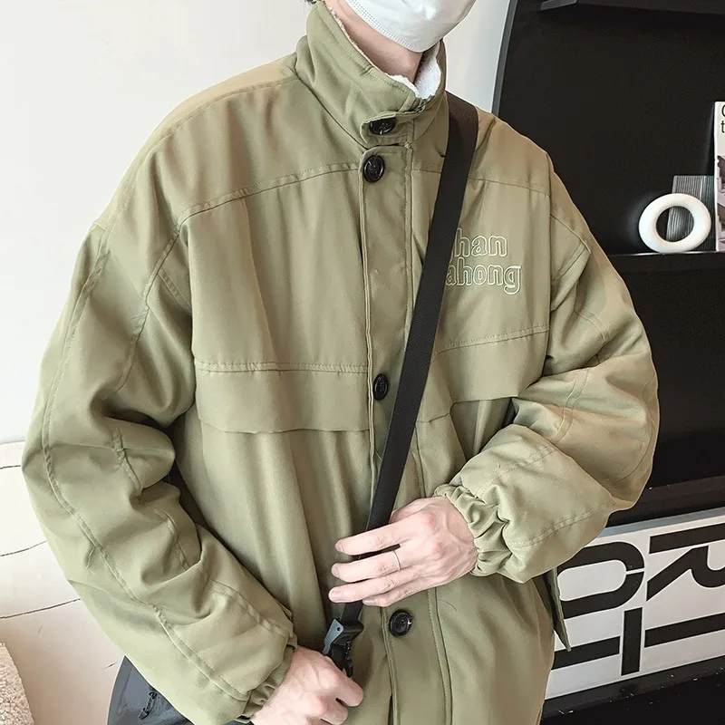 Bla American Sle Thiened معطف شتوي من القطن Jaet للرجال مبطن بفرو الضأن معطف داخلي طويل Sve #3