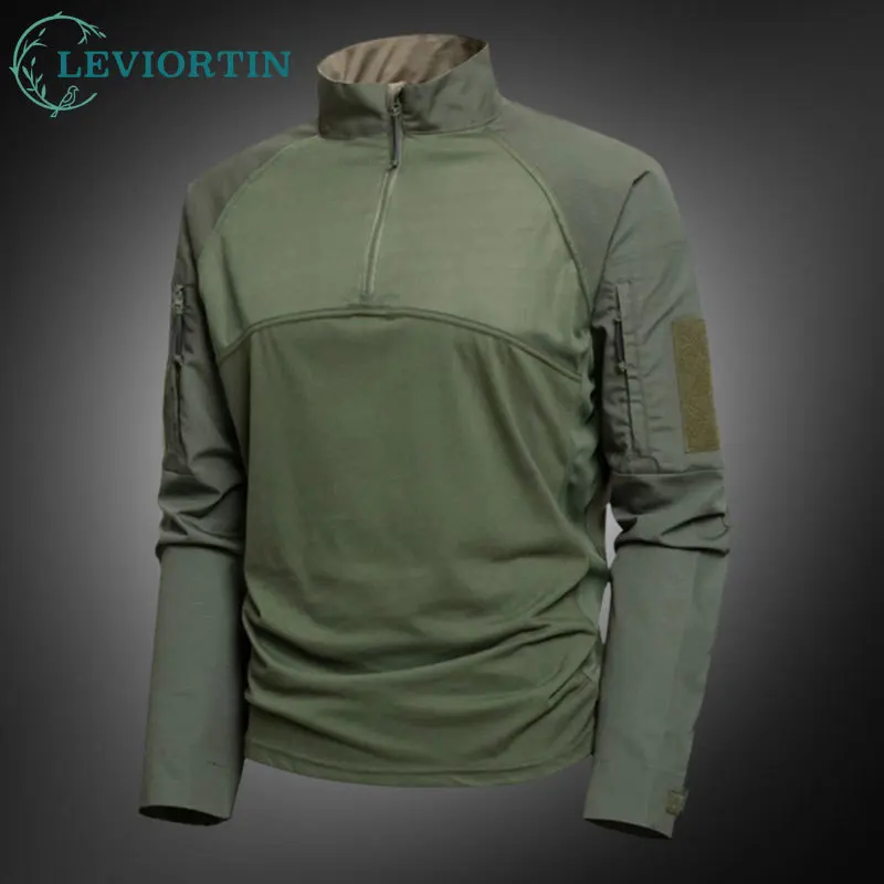 Koszula męska z żabą Wysokiej jakości taktyczna koszulka kolarska z długim rękawem Combat Tee Force Multicam Paintball Hunting Tops