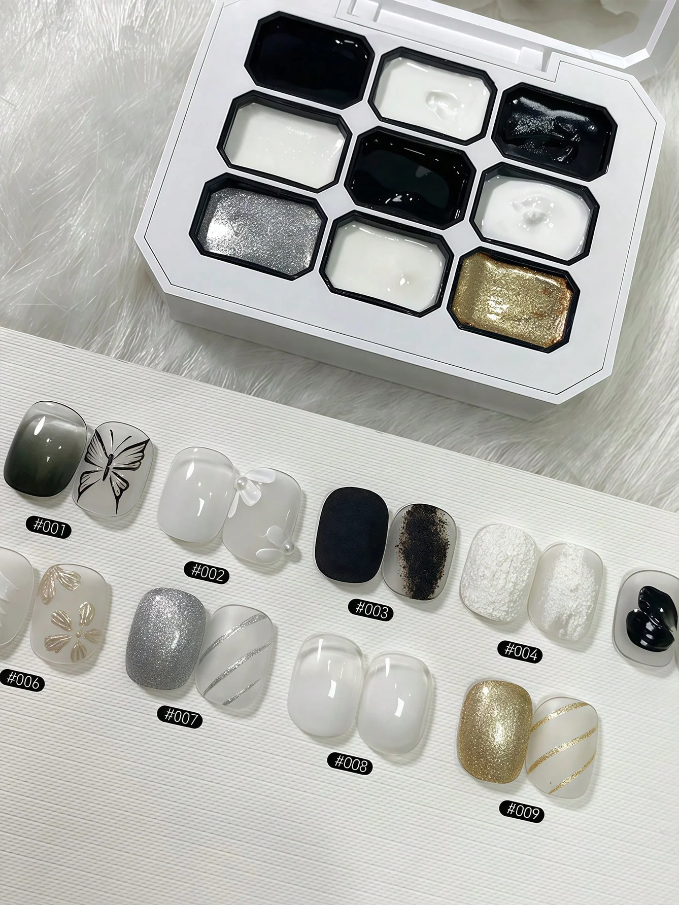 

9-grid black and white grid new solid glue plaster relief glue nine-grid set painted glue