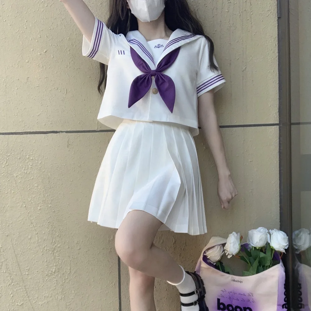 jk uniform Japanese student JK sailor suit long-sleeved intermediate suit Cosplay-Friendly Uniform Cute Japanese Style Uniform