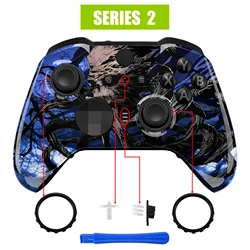 eXtremeRate Faceplate Front Housing Shell Replacement Kit for Xbox One Elite Series 2 Controller- Glow in Dark The Earth Lord