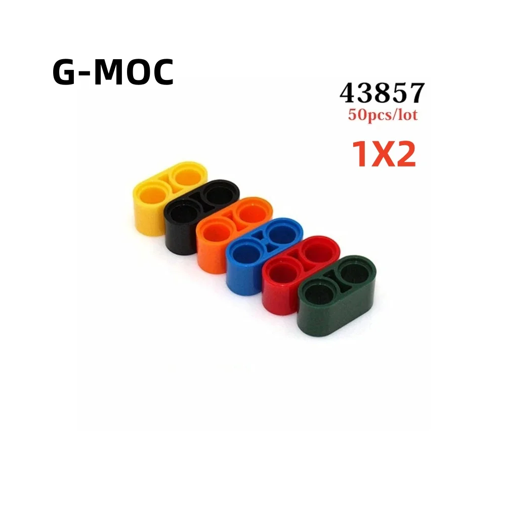 G-MOC 50Pcs/lot Buildings Blocks 43857 High-Tech 1x2 Holes Liftarm Car Particle Assembles DIY Educational Bricks Kids Toys