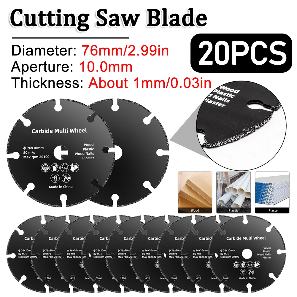 1-20ชิ้น76มม./2.99นิ้วใบมีดตัดจานเจียรขัดเหล็กเส้นล้อเจียรเหล็กสแตนเลสสำหรับลูกหมู