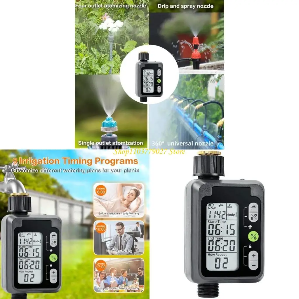 

C4DF Multiuse Garden Water Timer for Automated Plant Watering Support Various Irrigation Modes for Busy Residents Gardeners
