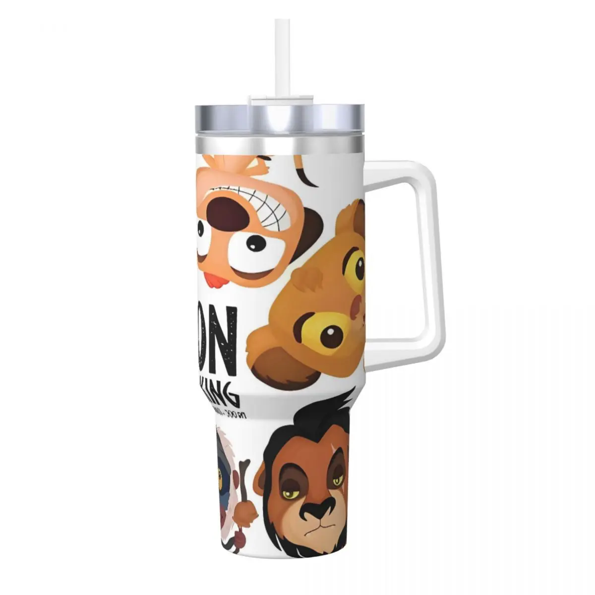 

The Lion King Stainless Steel Tumbler Travel Thermal Cups With Straws and Lid Large Capacity Mugs Cup Cold and Hot Water Bottle