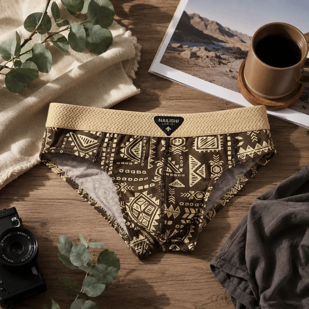 미드 웨이스트 프린트 언더웨어 란제리 스트라이프 트라이 - Pouch Boxer Pouch 리뷰 및 가격