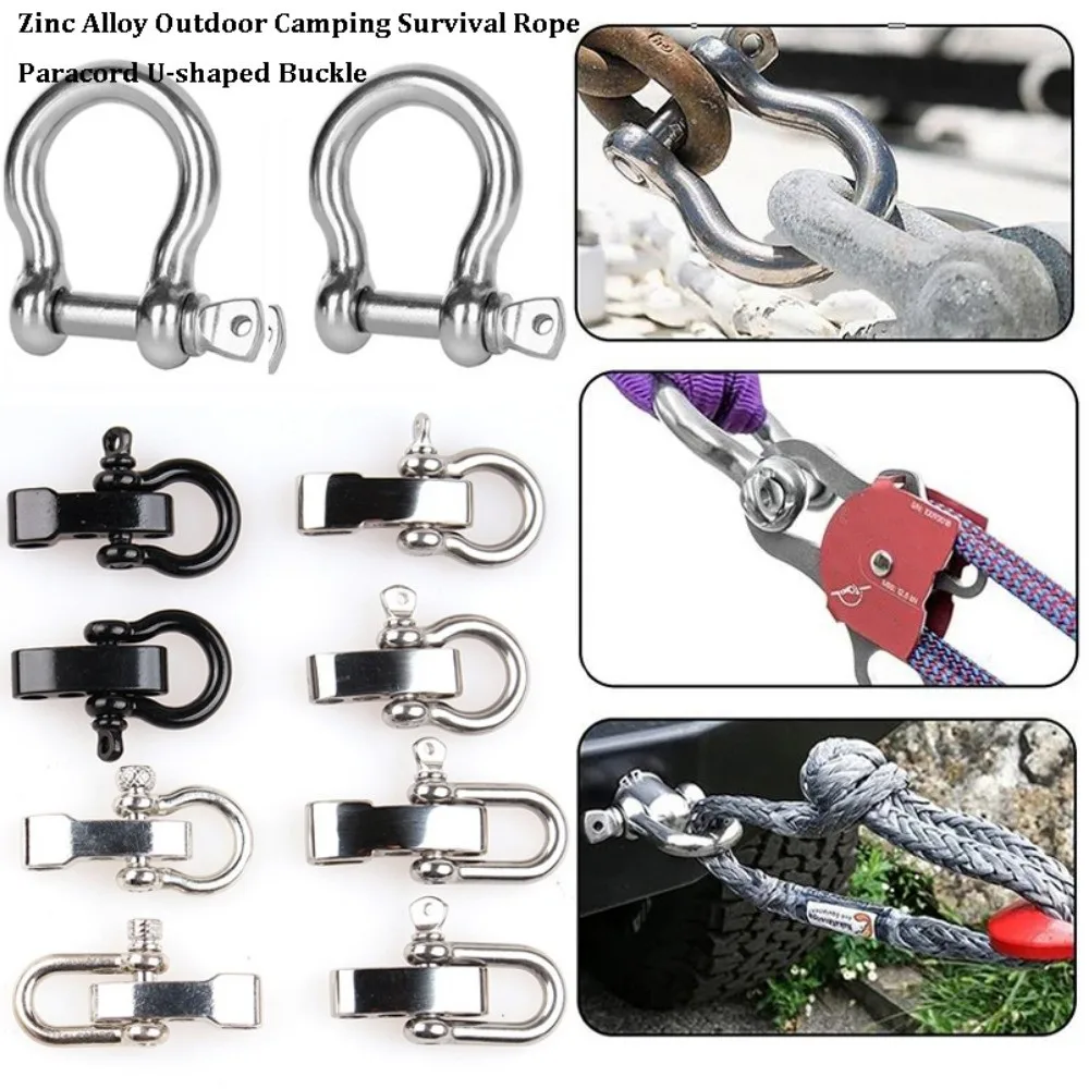 

Zinc Alloy Outdoor Camping Survival Buckle Multistyles Silver Black Gold U-shaped Buckle Adjustment Buckles Outdoor Accessories