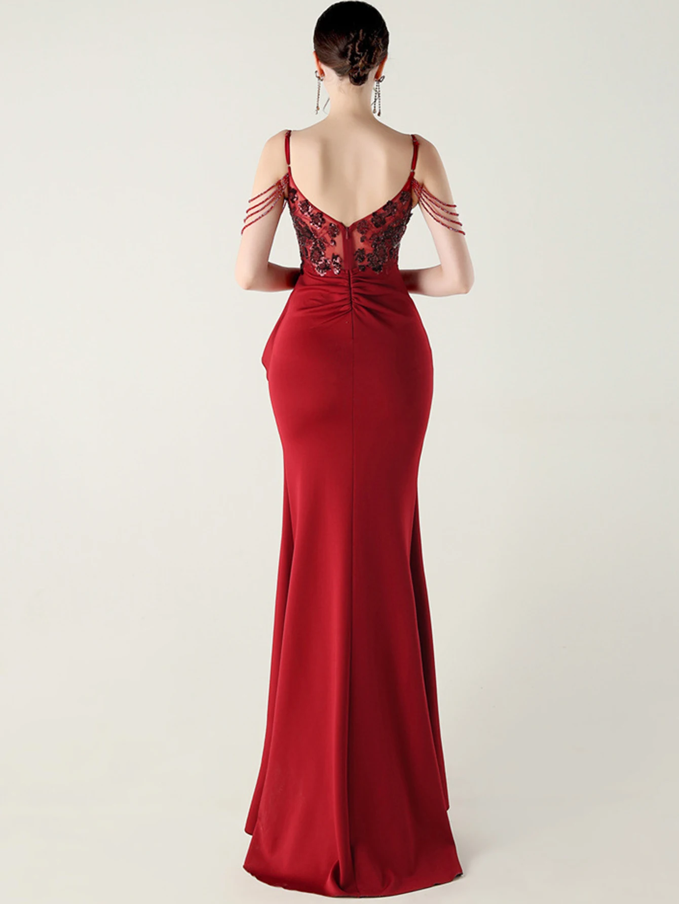 Abito estivo sexy con paillettes rosa nero senza schienale da donna eleganti abiti da festa di nozze donna abiti lunghi da sera da ballo di lusso abiti