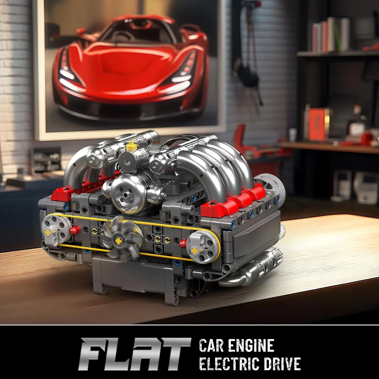 MK 10193 Boxer-Motormodellbausatz, der läuft! - Bauen Sie Ihren eigenen Minimotor, DIY-Bausatzblöcke für Kinder und Erwachsene (609 Teile)