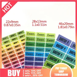 Rainbow Color Custom Name Stickers Girls Multicolor Waterproof Personal Tag Labels Children Scrapbook School Stationery Set