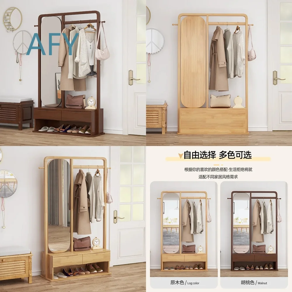 Solid Wood Coat Rack for Modern Home Decor Simple Hall Tree Stand for Doorway Living Room Bedroom Entryway Organization