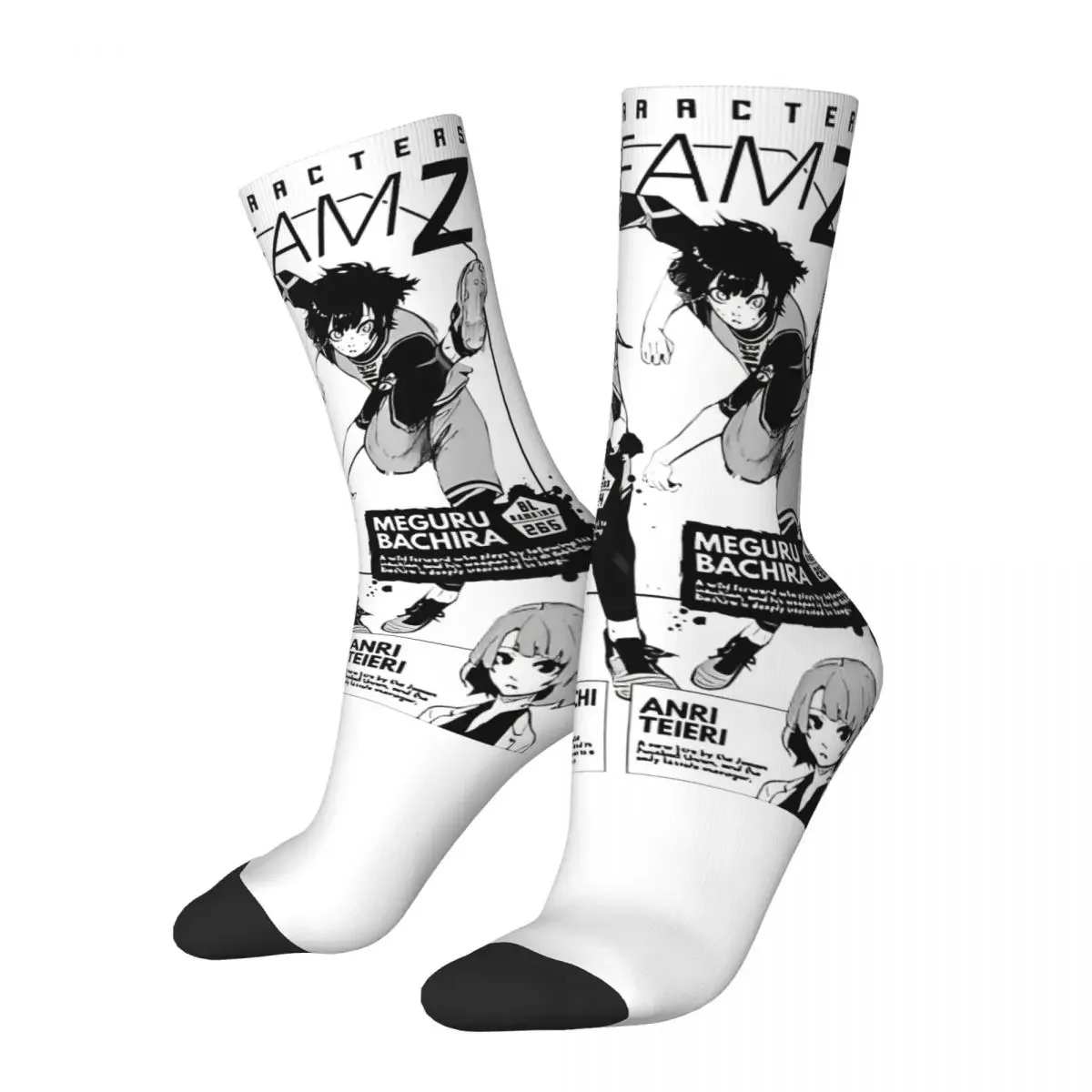 Blue Lock Team Z Football Anime Gift Crew Socks Outfits for Unisex Cozy Dress Socks