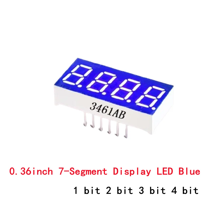 10 قطعة LED أرقام عرض 0.36 بوصة 7-قطاع عرض ضوء LED الأزرق 1bit 2bit 3bit 4Bit الكاثود الأنود أنبوب رقمي