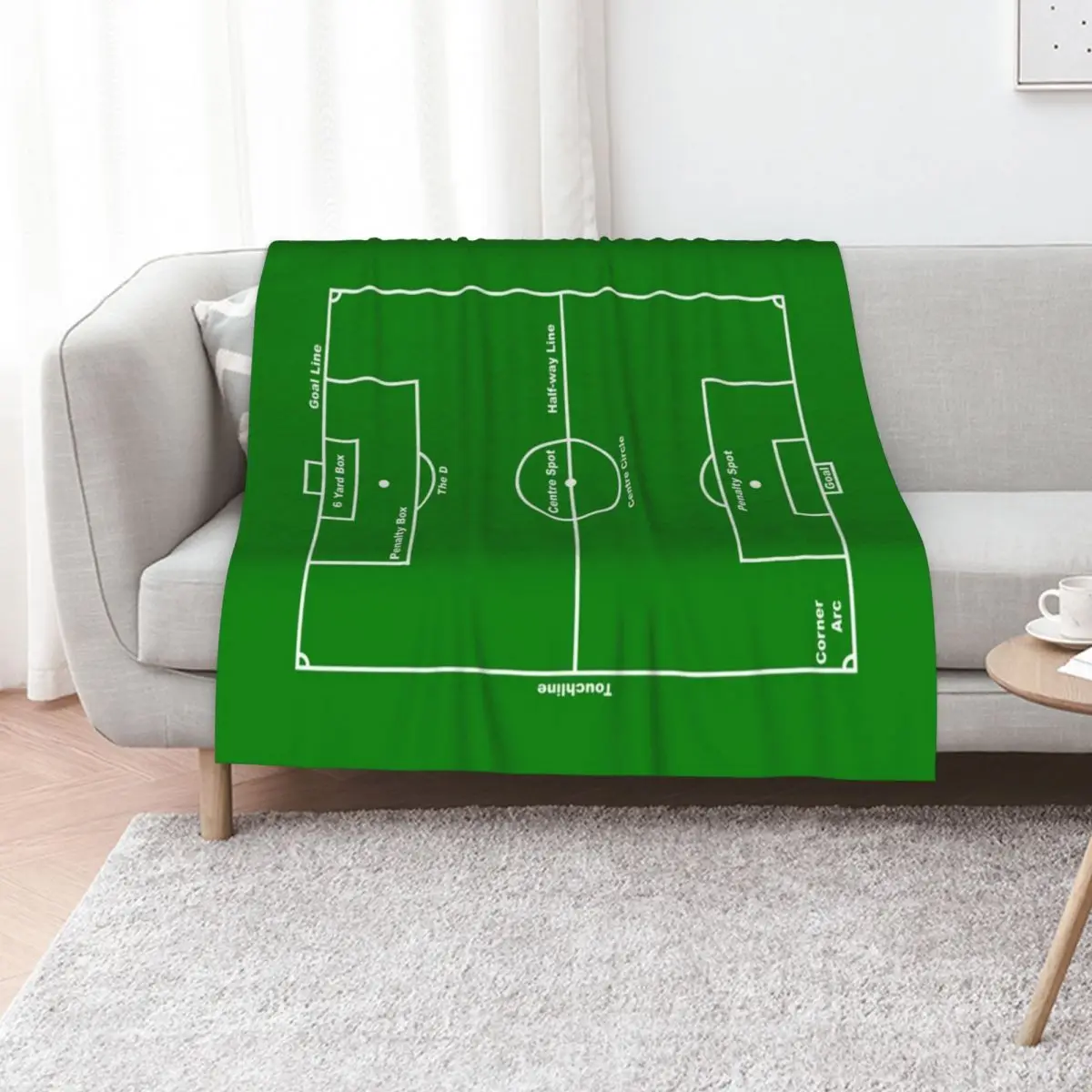 Football Soccer Pitch Layout Throw Blanket Soft Plaid Flannels Extra Large Throw Luxury anime Blankets