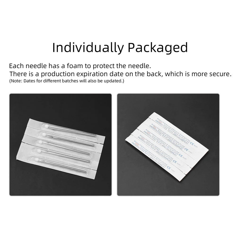 10 Pcs Needle Professional Needles Stainless Steel Body Piercing Ear for Lip Puncture Skin