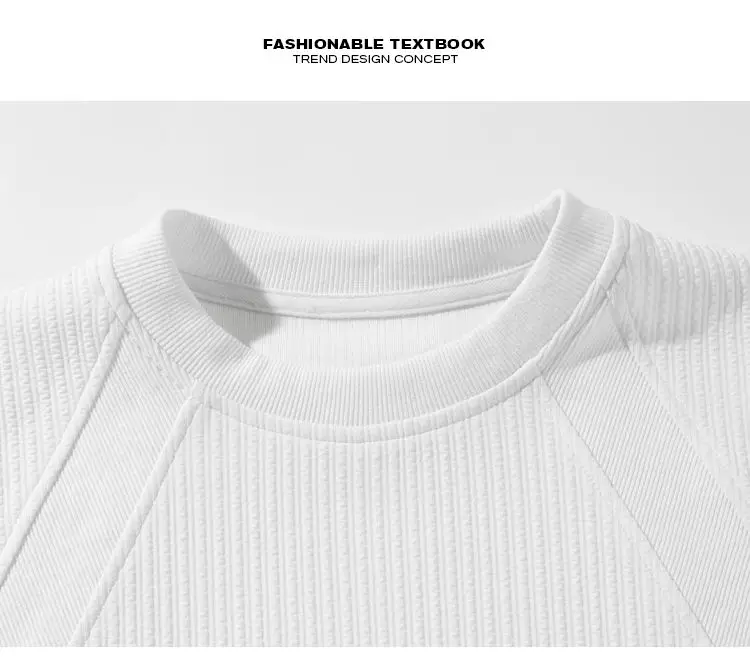 Herrenpullover mit vertikalen Streifen, Rundhalsausschnitt, langen Ärmeln, geripptem Halsausschnitt, lockerer Silhouette für den täglichen Outdoor-Gebrauch. – Detail 3
