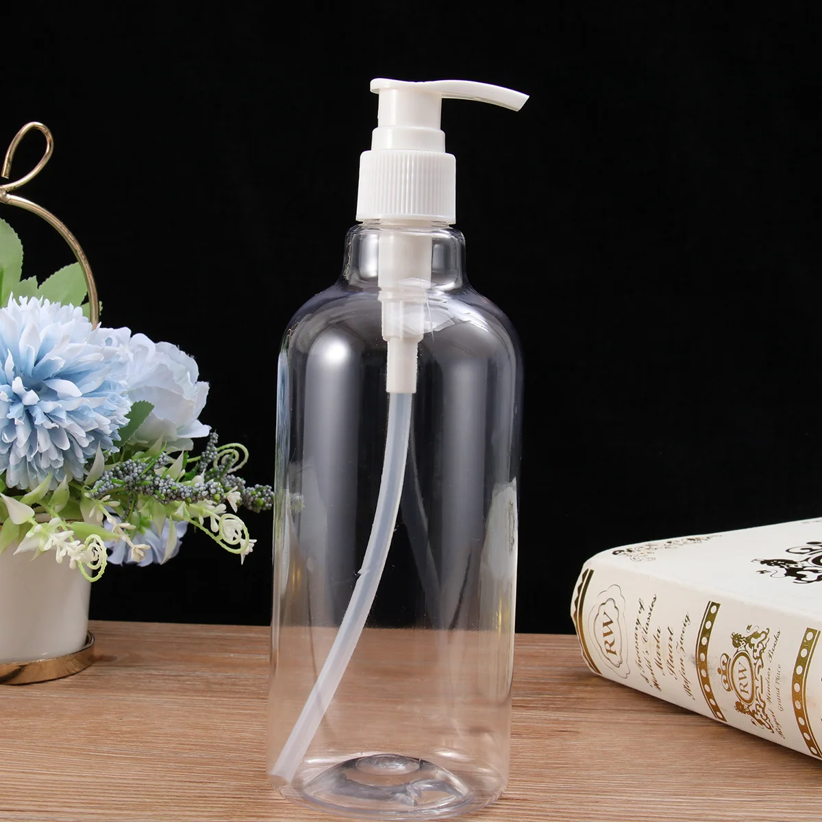 5 個 500 ミリリットル詰め替え可能なプレスポンプボトル透明シャンプーディスペンサー浴室キッチンホテル用サブパッケージング容器