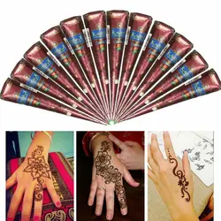 Cream Natural Henna Temporary Cones Indian Henna Tattoo Art Mehandi Ink Paint Cones Herbal Henna Temporary Tattoo Body Art