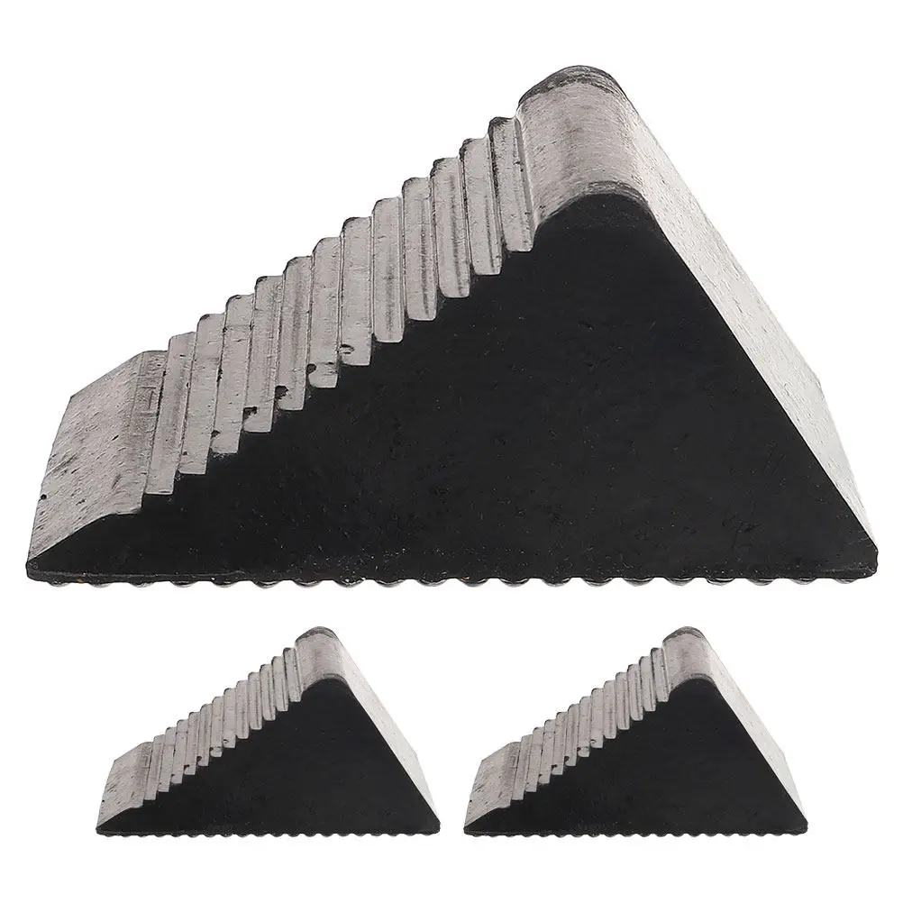 3Pcs Anti-Slip Wheel Chocks Heavy Duty Rubber Tire Blocks Triangular Shape Vehicle Support Pad Truck Car Rv Safety Control Wheel