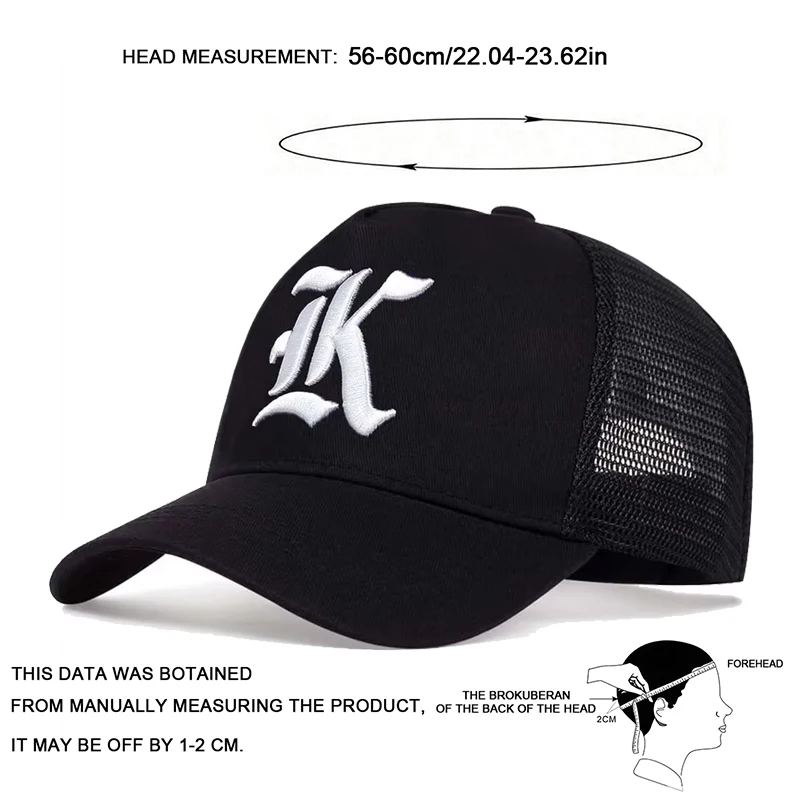 Unisex LK Buchstaben Stickerei Baseball Net Caps Outdoor Einstellbar Frühling und Sommer Casual Sonnenschutz Hut Sport Cap – Detail 7