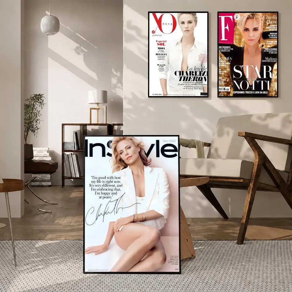 Actor Charlize Theron Poster High-definition poster stickers, suitable for bedroom, living room, home decoration
