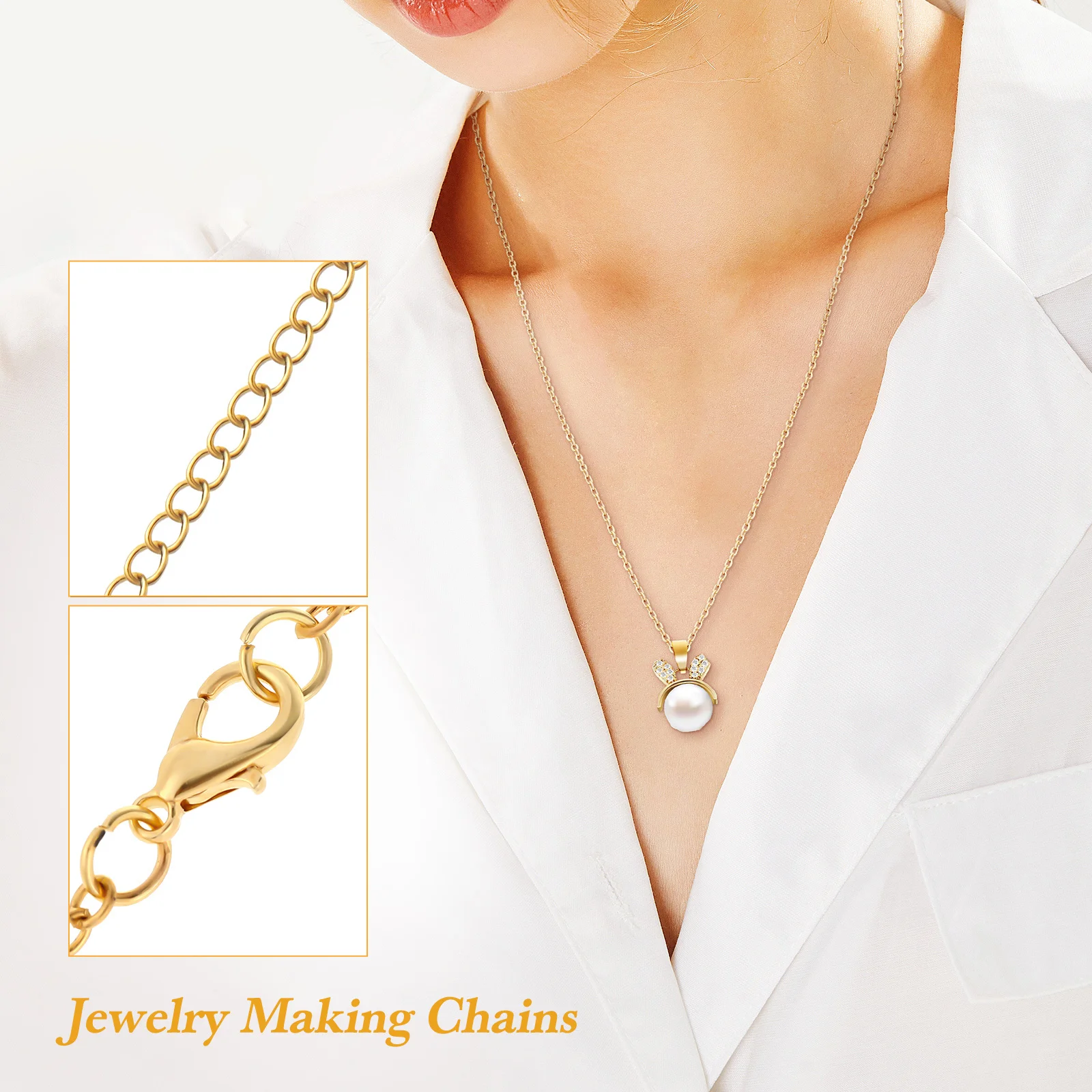 

1 Set Jewelry Chain Kit Lobster Clasp Links For Necklace Bracelet Making Diy Supplies Zinc Alloy Chains Jump Rings Connectors