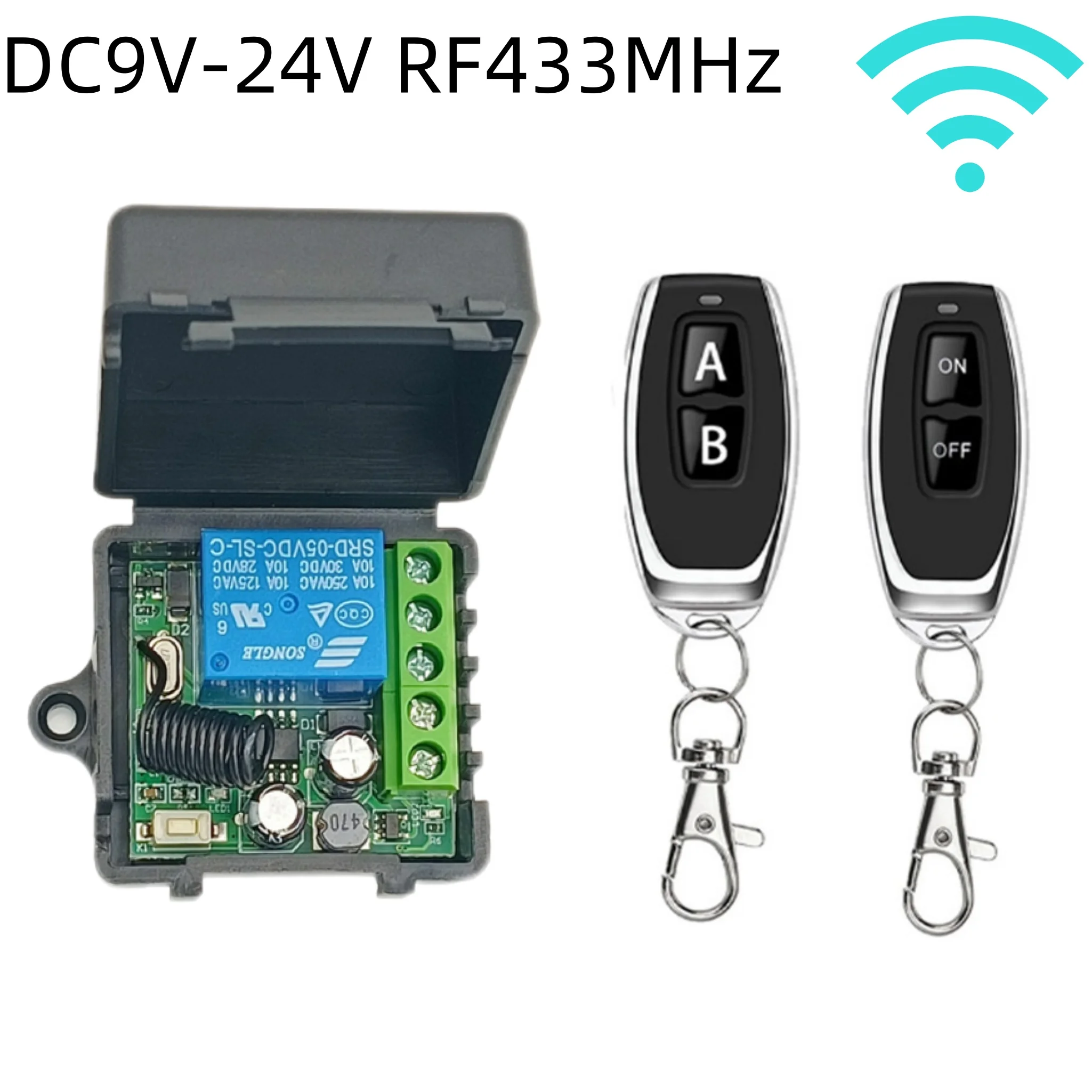 Universal DC 9-24V 9V 12V 24V 433Mhz RF Wireless Remote Control Switch Relay for Garage Door Door Electromagnetic Lock