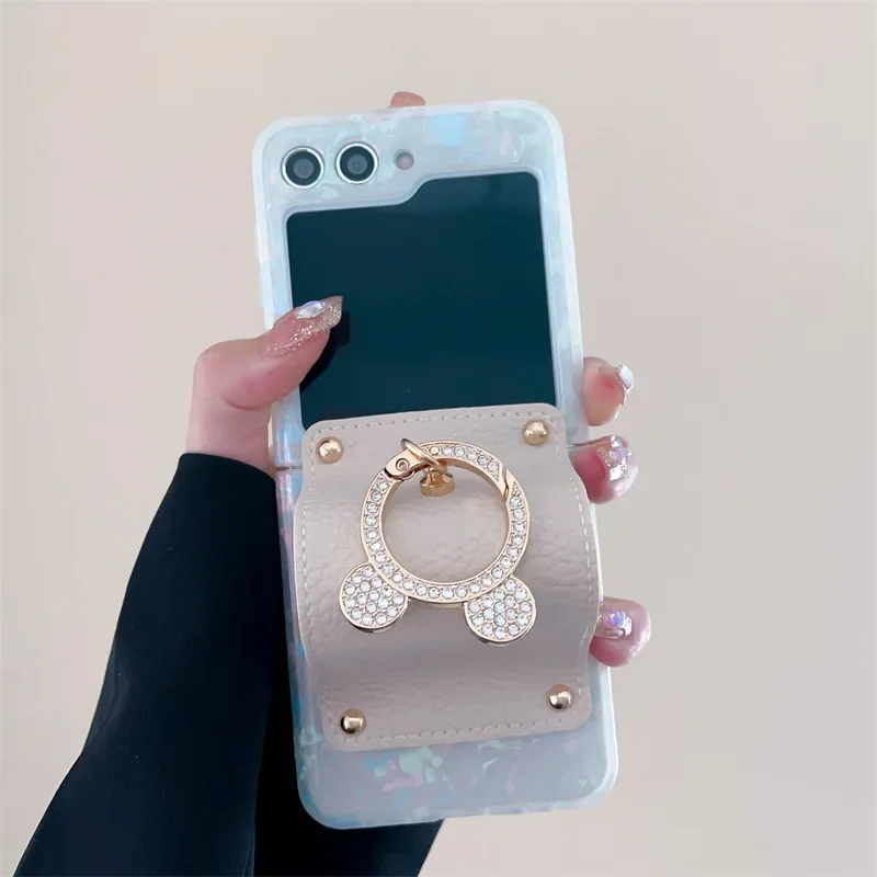 เคสโทรศัพท์หลายสีสำหรับ Samsung Galaxy Z Z flip 6 5 4 3เคสป้องกันด้านหลังสำหรับ ZFlip4 ZFlip5 ZFlip6