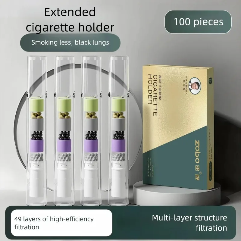 Zobo Genuine 49 Heavy Disposable Filter Cigarette Holder New Thick,Medium and Fine Three-use Filter Tar Smoking Cigarette Holder