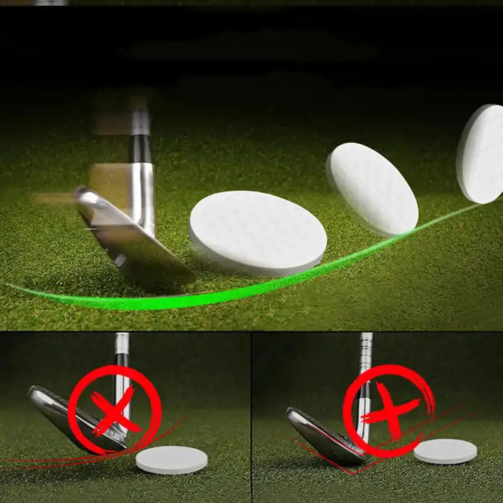 Flat Golf Ball Beginners Portable Office Home Adult Golf Practice Ball Golf Practice Accuracy Trainer Swing Golf Ball  TPE