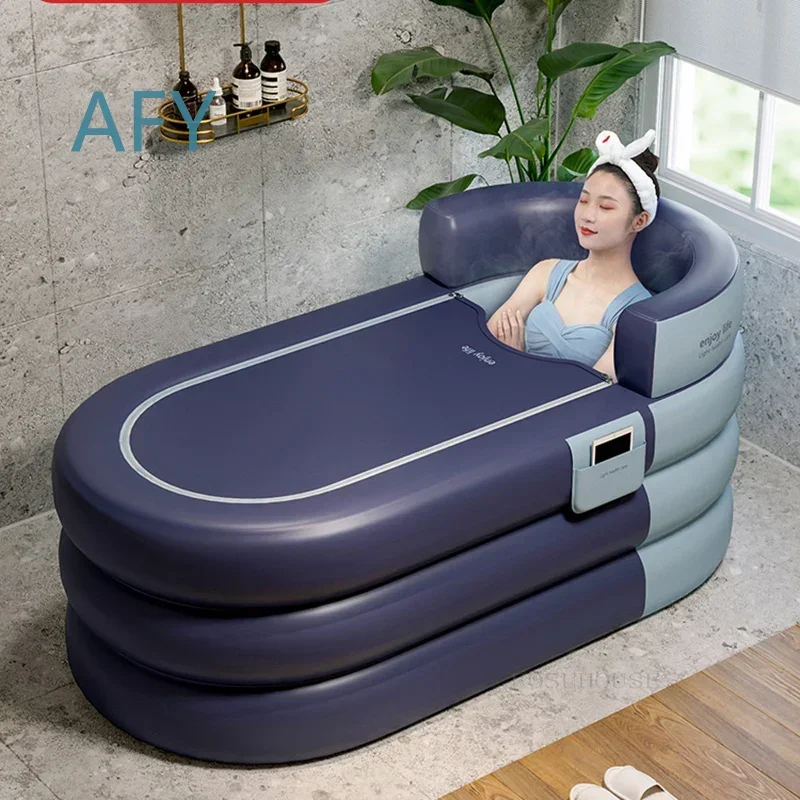 Japanese-style Thickened Plastic Space Capsule Inflatable Bathtub for Home Use Foldable Bath Bucket for Rental Room Portable