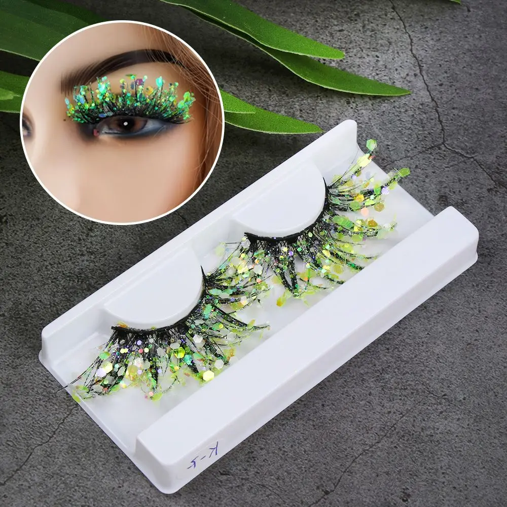 ขนตาปลอมสีชมพูแวววาวแบบ3D perlengkapan Rias เรืองแสงสำหรับแต่งหน้าสีนู้ดสไตล์ยุโรปอเมริกัน