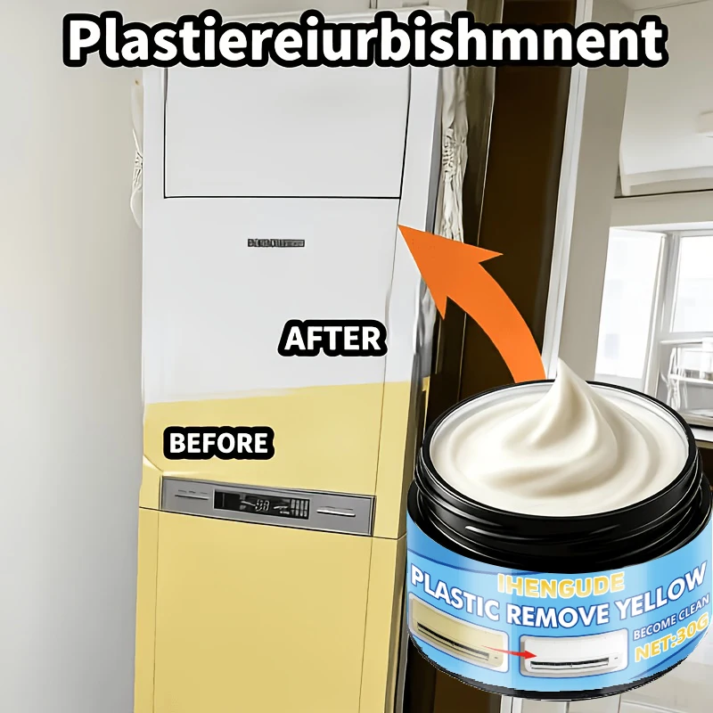Plastic Yellowing Removal Paste, Air Conditioner Yellowing Removal and Renewal Paste, Panel Whitening Liquid, Lampshade Shell Oxidation Reduction Agent Suitable for Toilet Seats and Plastic Appliance Shells