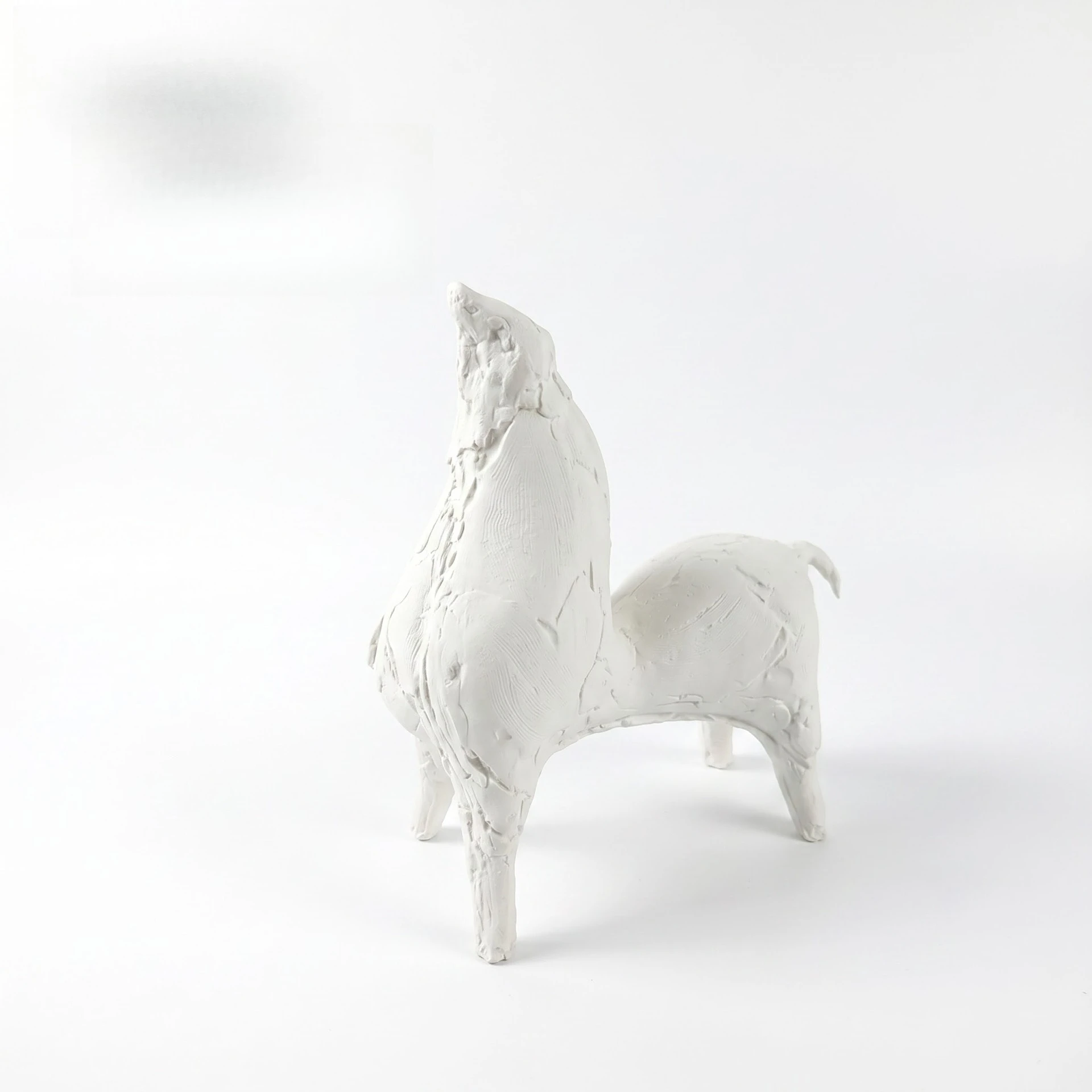 Ceramic Pegasus Ornament Handmade White Gold Decoration Home Crafts