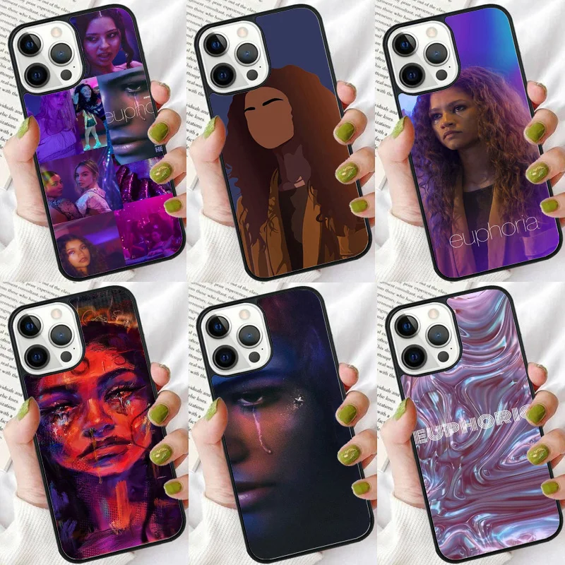 Euphoria Zendaya Phone Case For iPhone 16 15 14 plus XR XS 11 12 13 Pro max Soft Bumper Shell Cover coque