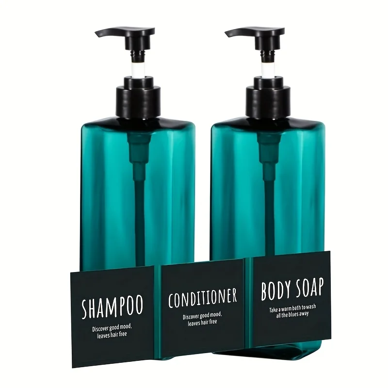 2 szt. butelek na szampon 17oz, butelki na szampon, butelka na szampon podróżna, dozownik mydła do łazienki, butelki na szampon i odżywkę,